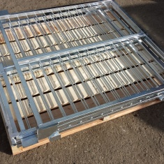 wooden pallets with metal frame